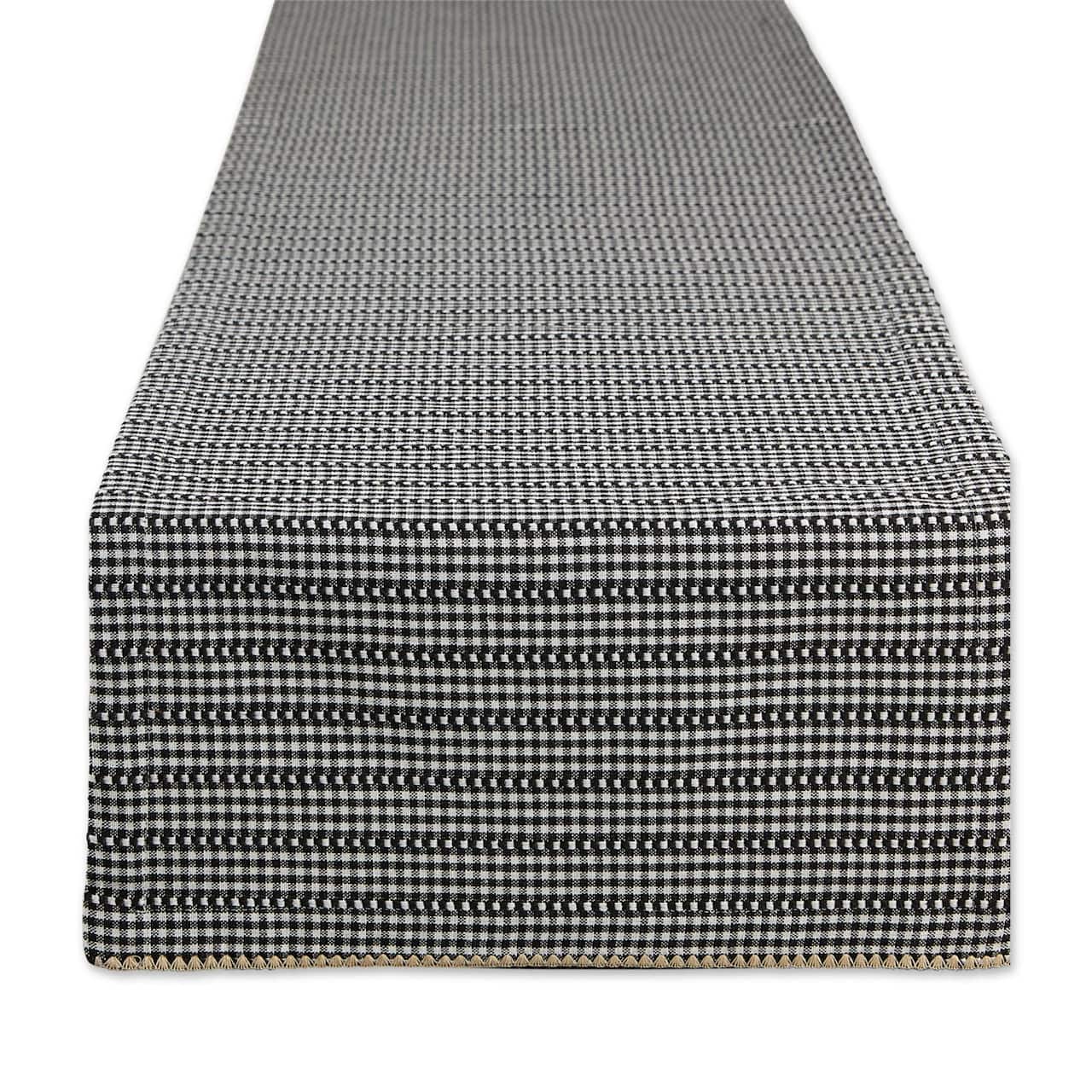 DII® 72" Black Farmhouse Gingham Table Runner